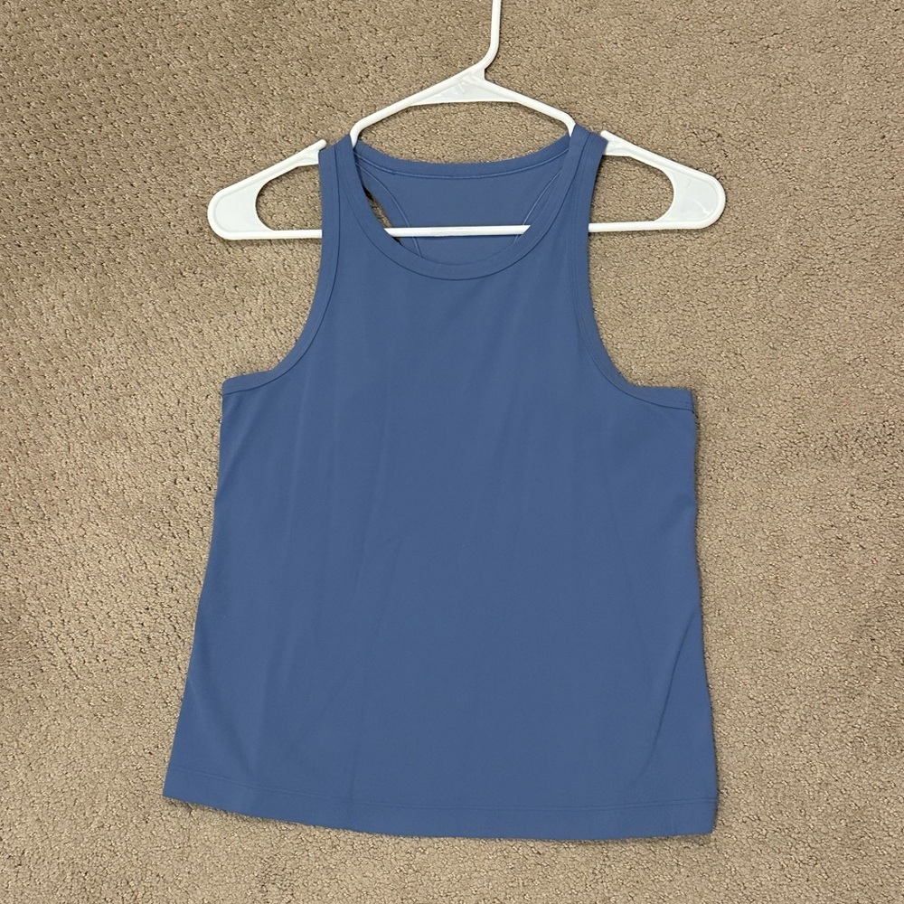 Blue Sleeveless Tank Top Muscle Tee
